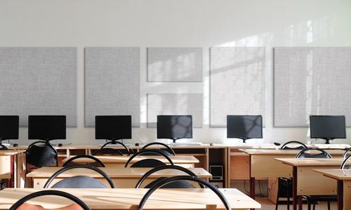 multiple panels in classroom in masonry style layout