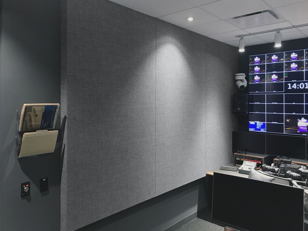 1. Sound Absorbing Wall Panel - 4" Max-Line P2 with Tango Newsprint Fabric
