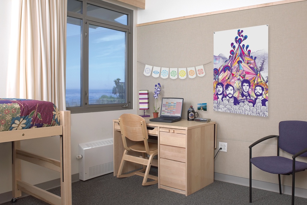 1. Dorm Room with Tackable Full-Wall Covering