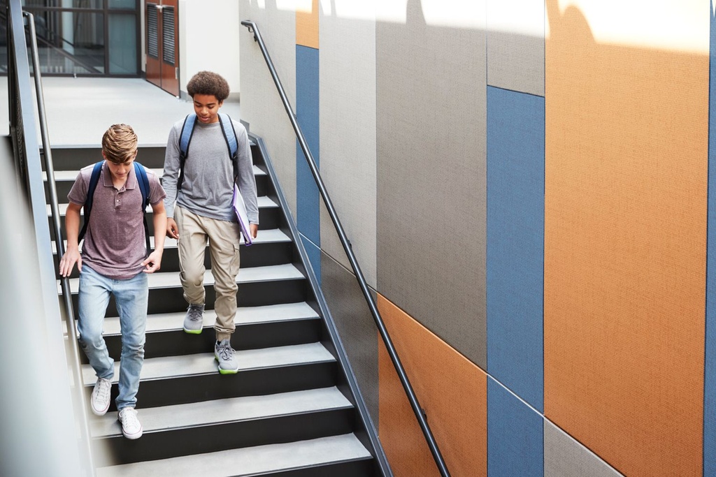 8. High School Students Walking Down the Stairs Full-Wall Abstract