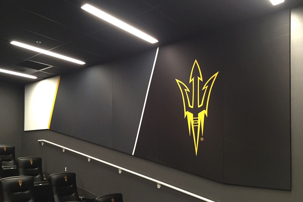 10. Site Fabricated Acoustic Panel with Graphic Print of School Logo