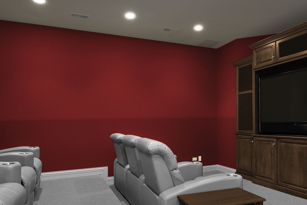 3. Home Theater Full Wall Installation with Custom Dual Band Design