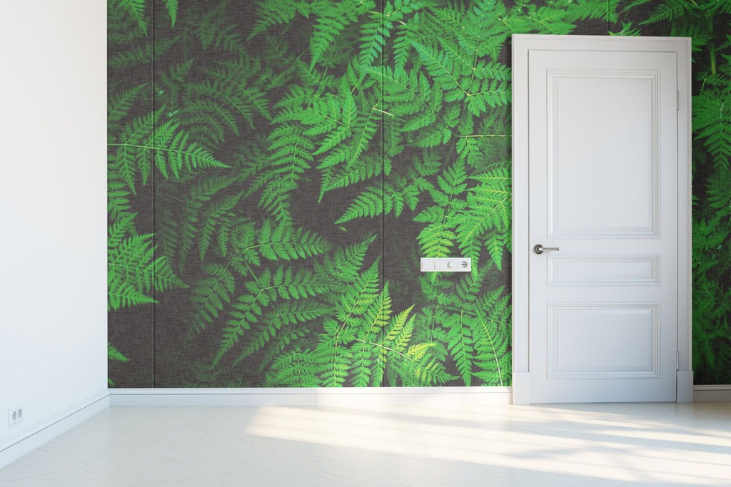 18. Leaves Printed on Fabric Custom Graphic - Acoustic Wall Covering