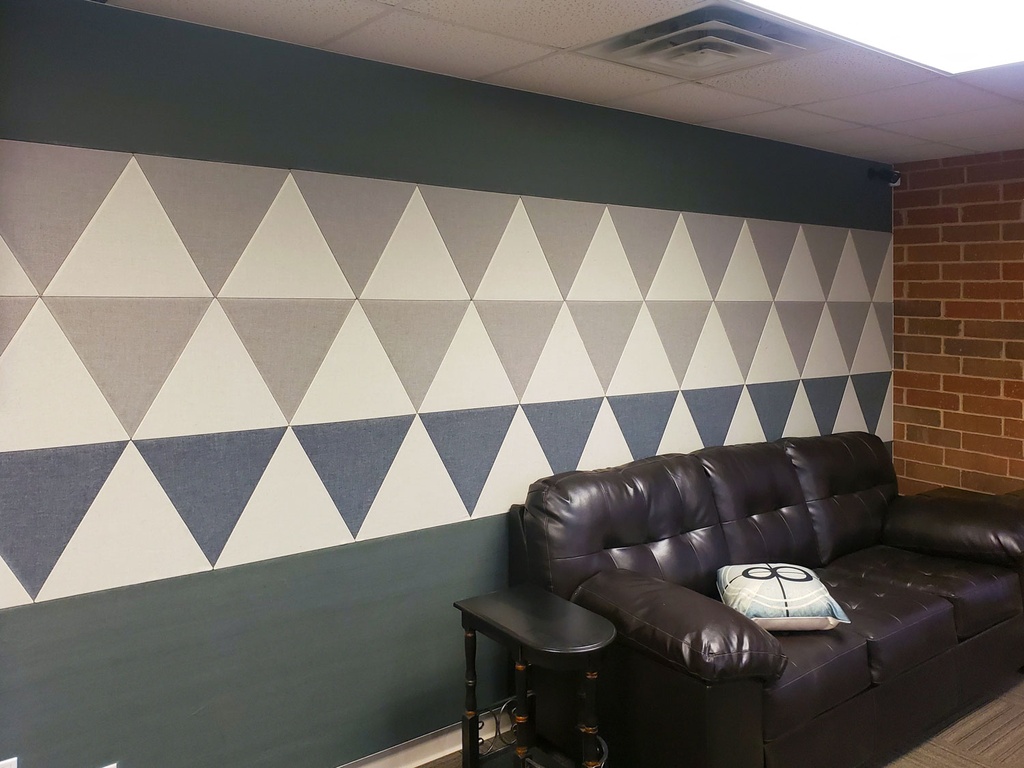 42. Geometric Triangle Pattern in Office Lobby