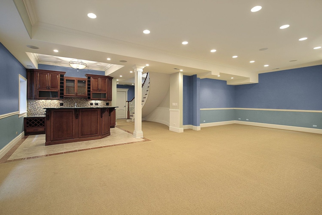 7. photo-of-basement-with-two-band-fabric-wall-finishing-residential
