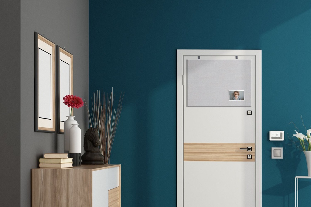 17. Door Board Panel Installed on Entry Door using Over-the-Door Panel Hangers