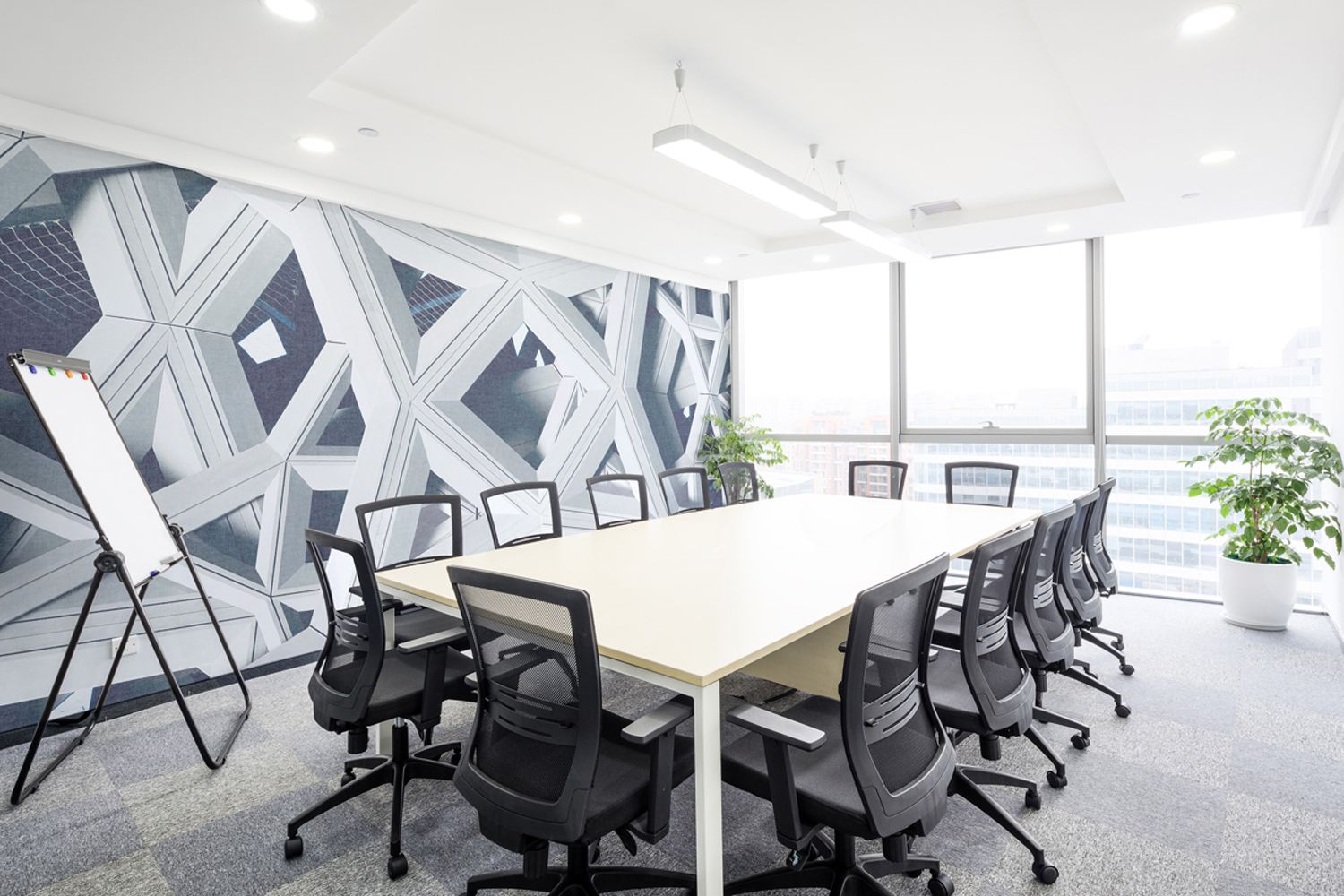 office with a graphics wall panel