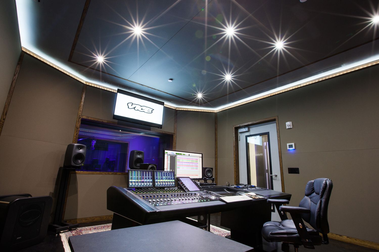 Music Studio with Fabric Covered Acoustic Walls