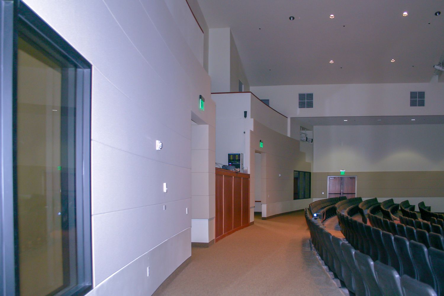 right side view of a church auditorium