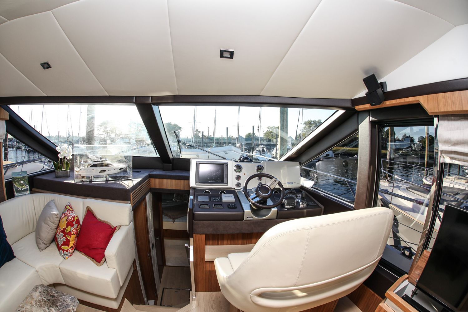 driver seat of a boat