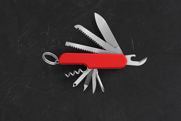 Pocket Knife showing multi-tools