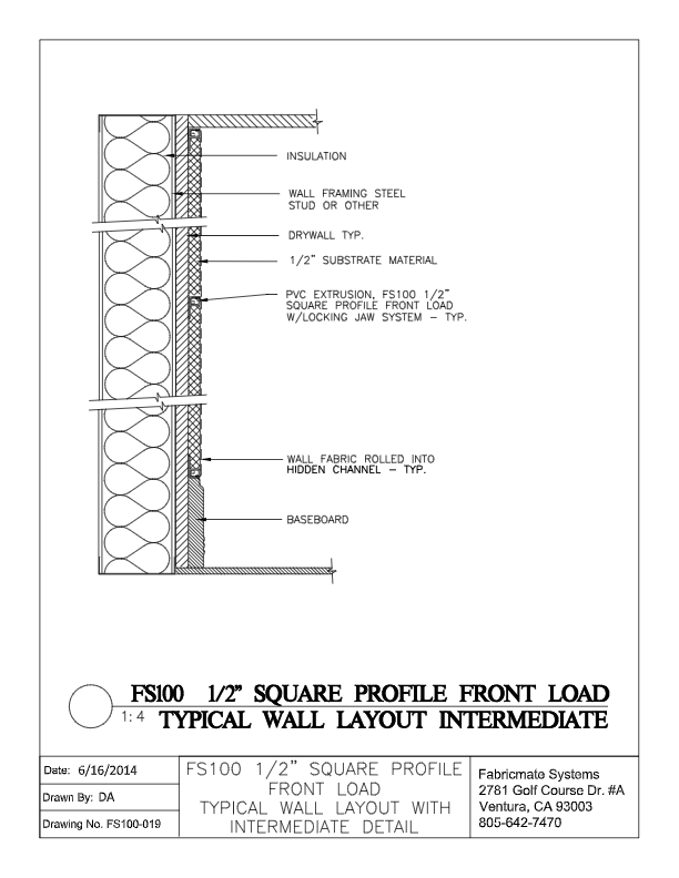 TYPICAL WALL LAYOUT WITH INTERMEDIATE - FS100-019