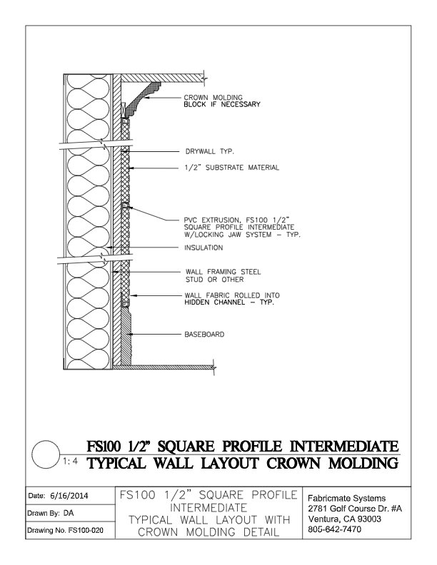 TYPICAL WALL LAYOUT WITH CROWN - FS100-020