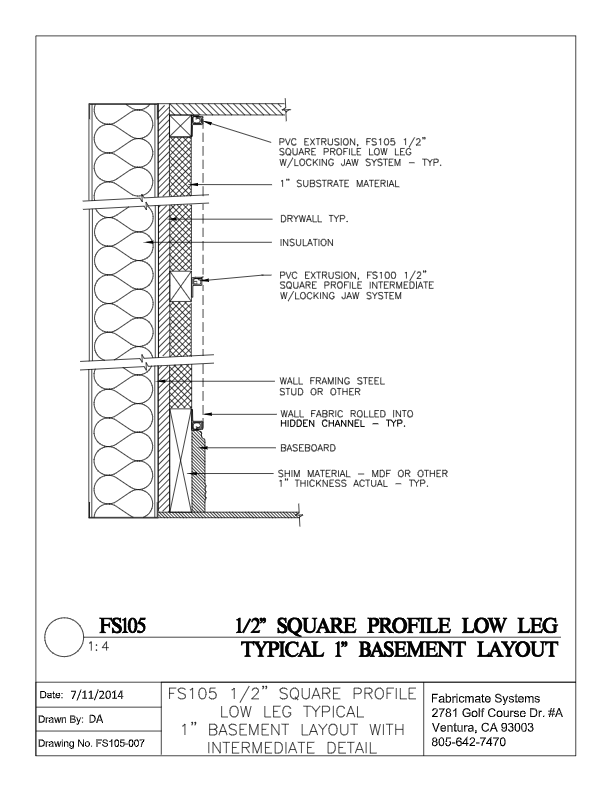TYPICAL 1 INCH BASEMENT LAYOUT WITH INTERMEDIATE - FS105-007