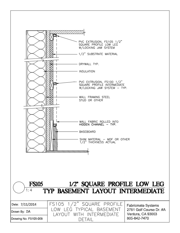 TYPICAL BASEMENT LAYOUT WITH INTERMEDIATE FS105-009