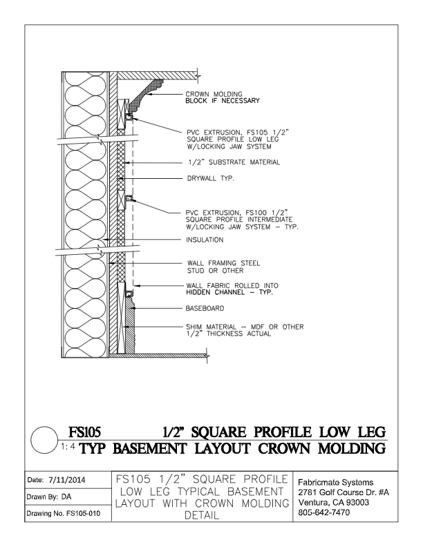 TYPICAL BASEMENT LAYOUT WITH CROWN - FS105-010