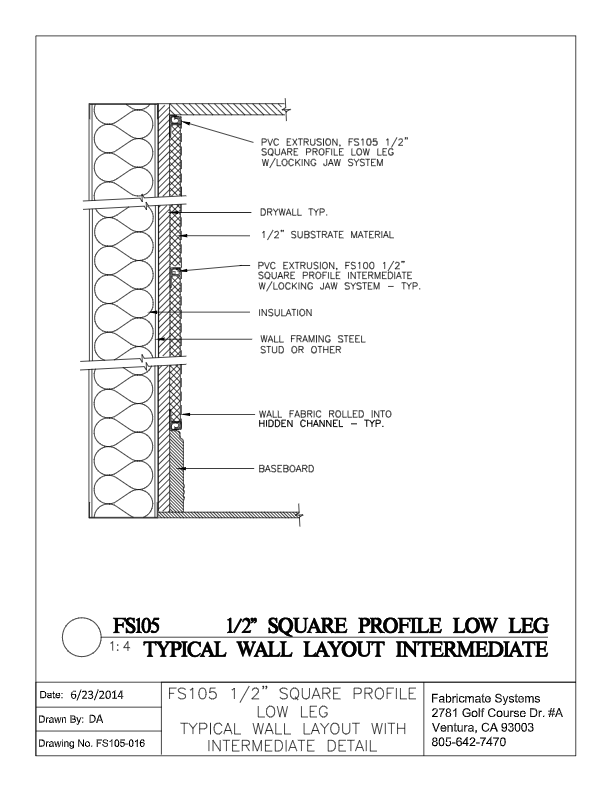 TYPICAL WALL LAYOUT WITH INTERMEDIATE FS105-016