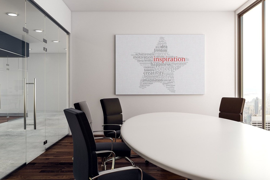 36. Single Panel Graphic Installation in a Conference Room
