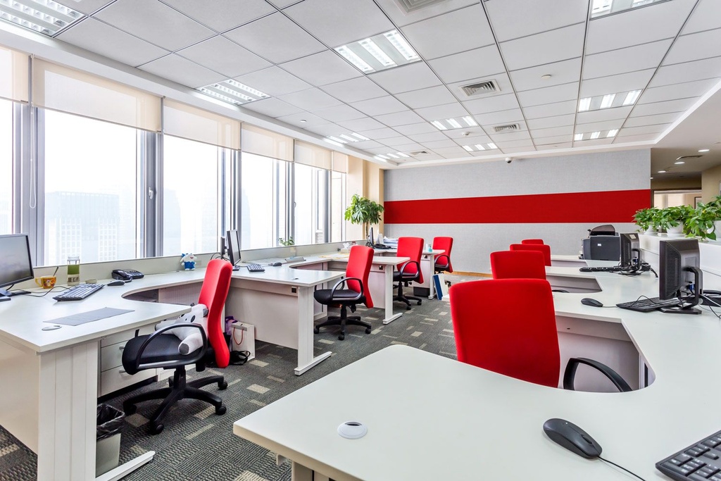 38. Three Band Installation in an Office