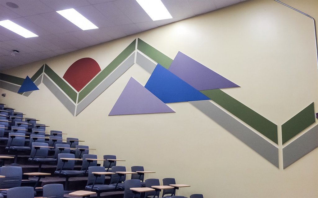 28. University Lecture Hall 1" acoustical application done in an artistic fashion