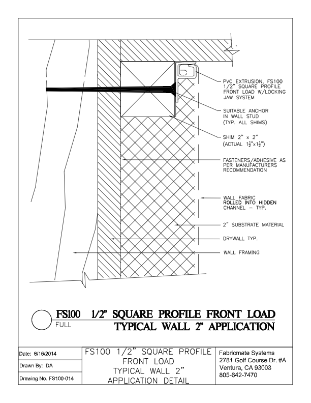 TYPICAL WALL 2 INCH APPLICATION - FS100-014